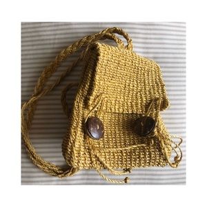 Hunt Club Straw Backpack w/ Coconut Buttons